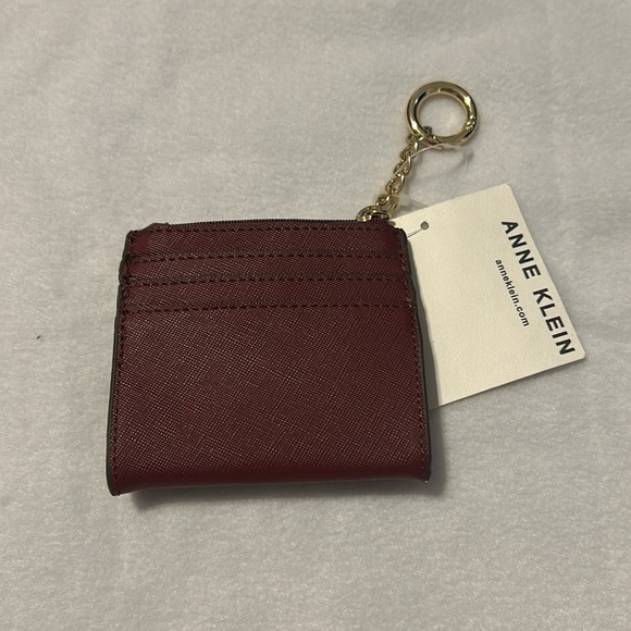 Anne Klein Small Mini Wallet Card Coin Holder Key Ring Compact Red - Picture 4 of 6